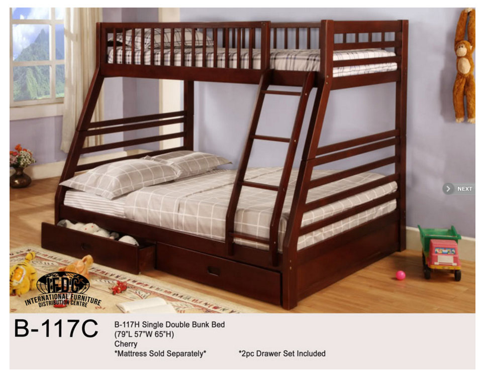 double single bunk bed with storage