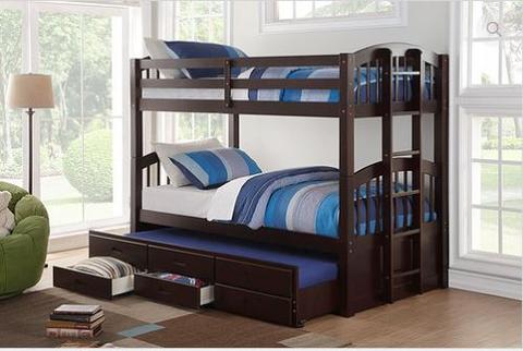 double single bunk bed with storage