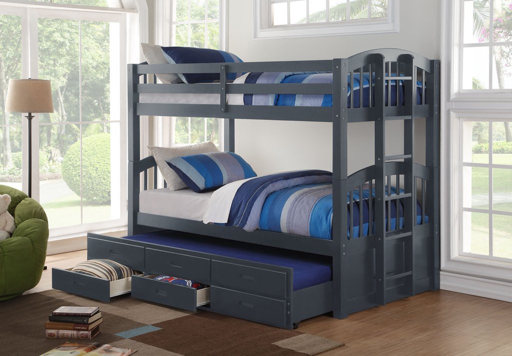 double single bunk bed with trundle